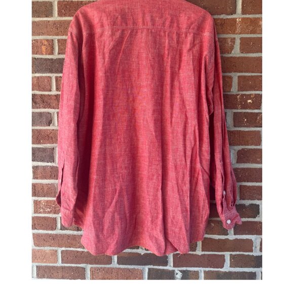 Orvis Red Hemp Cotton Button Shirt XL - Picture 2 of 11